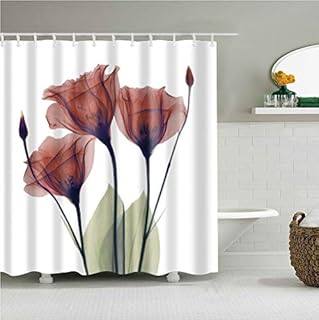 YONG-SHENG The floral shower curtain Waterproof Mildew Resistant Polyester Fabric Bathroom Setswith 12 Hooks(180 x 180 cm|100% Polyester)