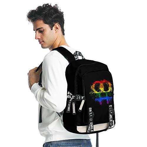 JLTPH Unisexe Sac à Dos LGBT Gay Pride Arc-en-Ciel 3D Impression Tissu Oxford Laptop Backpacks Daypack Sac à Dos de College Voyage Portable Loisirs Sac à Dos – vue 4