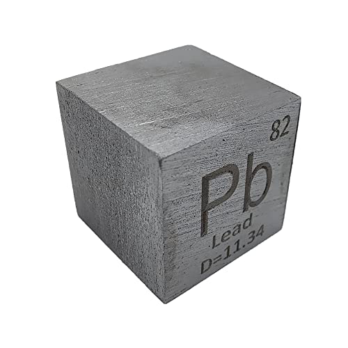 Lead Cube Heavy Metal Pb 99.99% Element Cube Pure 25.4mm Density Cube for Element Collection Periodic Table Hunter, and More (1
