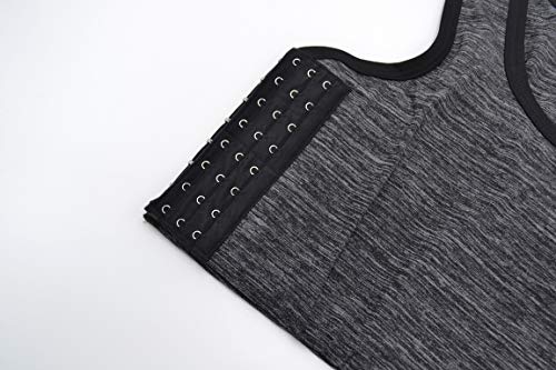 BaronHong Tomboy Trans Lesbian Cotton Chest Binder Plus Size Short Tank Top with Stronger Elastic Band(Darkgray,M)