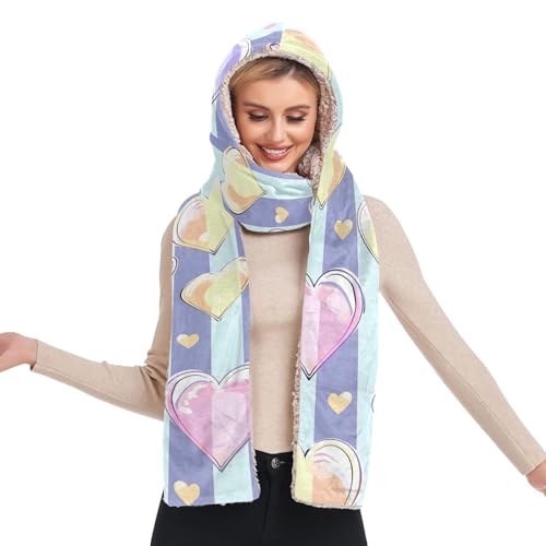 Bonnet à capuche pour femme écharpe intégrée idéale pour les sorties et balades en plein air