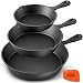 Legend Cast Iron Skillet Set of 3 CHEF’S TRIO | Cast Iron Pan Set of 6”, 8” & 10” | Cast Iron Frying Pans for Cooking, Baking & More | Oven & Induction Safe | Lightly Pre-Seasoned Gets Better W/ Use