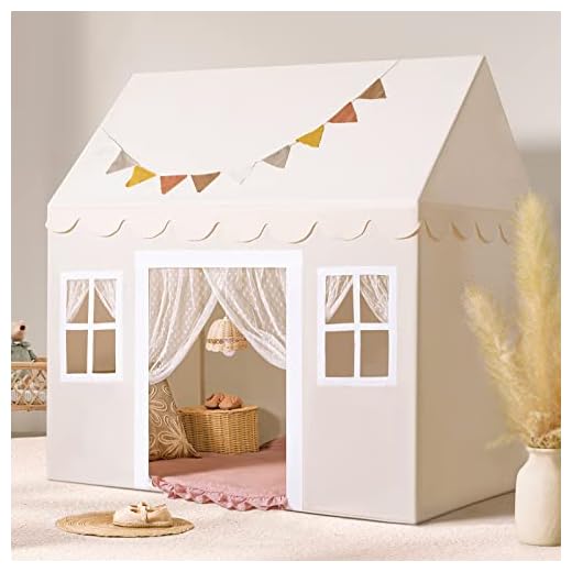 Tiny Land Kinder-Indoorzelt mit Matte und Lichtern