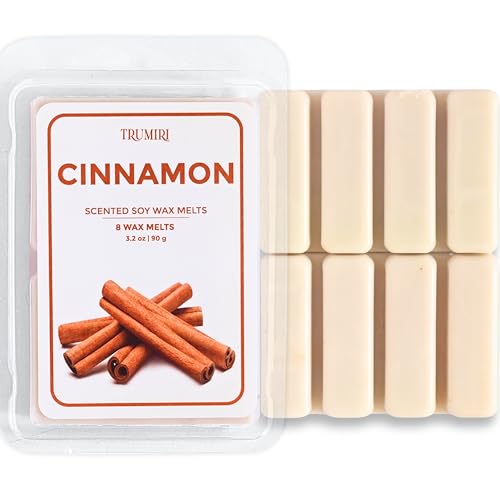 TRUMIRI Cinnamon Scented Wax Melts - Made with Non Toxic Soy Wax and Essential Oils - Long Lasting Strong Scent Pet Safe Candle Wax Cubes Tarts for Warmers - Fall Christmas