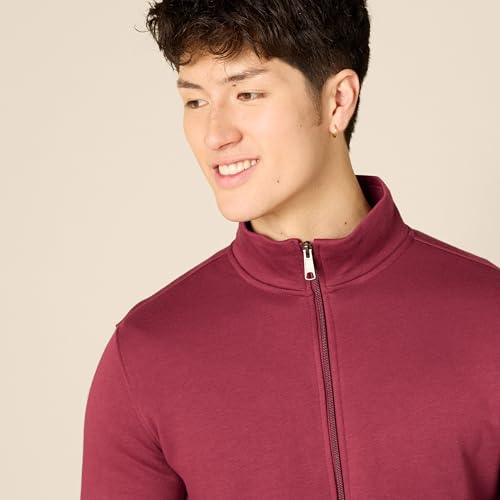 Image of Amazon Essentials Men's Standard Full-Zip Fleece Mock Neck Midweight Sweatshirt with Pockets
