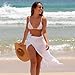 OIG Brands Elegant 100% Chiffon Sarong Coverups for Women, White Versatile Beach and Poolside Fashion Accessory, Swimsuit Women Cover up (White)