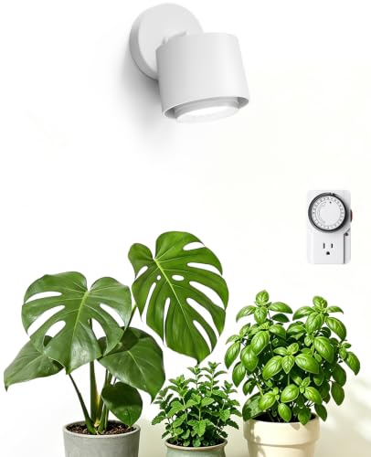 Barrina TR40a Track Grow Light for Indoor Plants 40W Wall-Mounted Grow Bulbs with Adjustable Beam Angle (15-60) 5000K Full Spectrum Plant Spotlight with Timer & 16.4 Power Cord 1-Pack