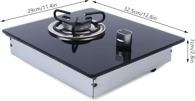 Estufa de Gas Empotrable de 1 Puesto, 1.8KW, Acero Inoxidable y Vidrio Templado miniatura 3