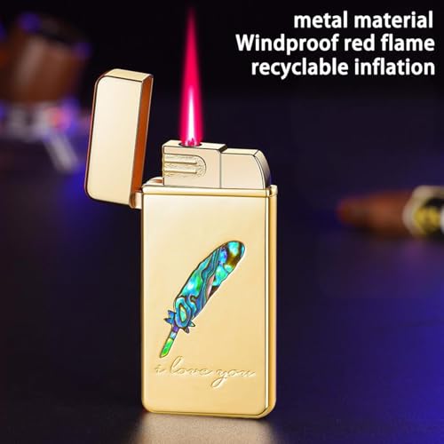 Encendedor Pomelo Life Gold Feather windproof miniatura 3