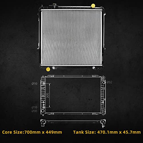 Image of DWVO Radiator Complete Radiator Compatible with 1995-2004 Tacoma 2.7L L4 3.4L V6