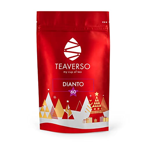 TEAVERSO Dianto Komposition mit Hibiskus, Nelken Zimt Apfel, Hibiskusblütentee, Hibiscus Flowers, Früchtetee, Hibiskusblüten Tee lose, Hochwertiger Wintertee in Weihnachtsverpackung, 100g Cover