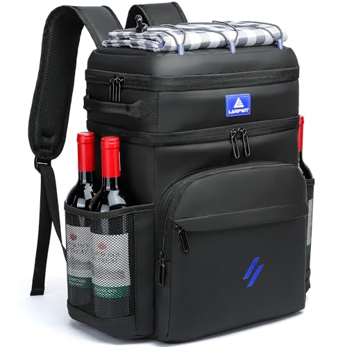 Image of Laripwit 54 /40 Cans Backpack Cooler Insulated Leak-Proof Large Cooler Backpack Double Deck Lunch Backpack for Men Women - Perfect Soft Cooler Bag for Tactical, Camping, Picnic, Beach, Hiking