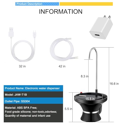 Distributeur d'eau rechargeable USB à 2 interrupteurs pour bouteille 8 à 18L - 3