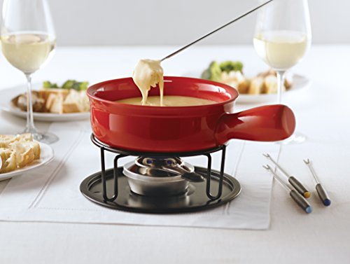 Trudeau 0534510 Cardinal Cheese Fondue Set, Red - Thumbnail 2
