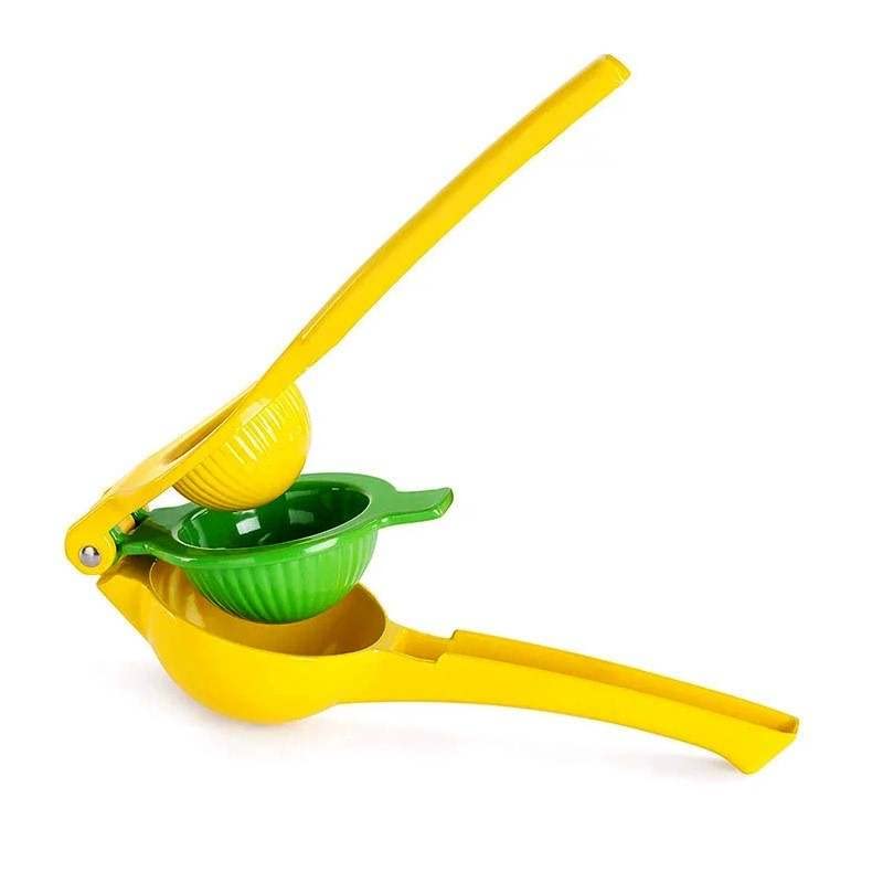 ‎Enjoyy Portable Handheld Enameled Aluminum Alloy Double Bowl Lemon Squeezer Manual Juicer | Robust Design, Anti-corrosion Dishwasher Safe, Faster, More Efficient Juicing, | Yellow, Green | ‎340 g