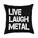 Metalhead Thrash Metal Hardcore Metalcore Funny Metalhead Headbanger Live Laugh Metal Throw Pillow, 18x18, Multicolor