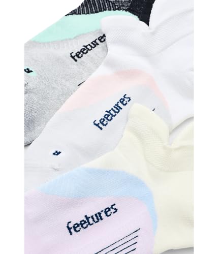 Image of Feetures Unisex Elite Light Cushion No Show Tab 3-Pair Pack, Lilac Breeze /White Rose /Mint Chip, Large