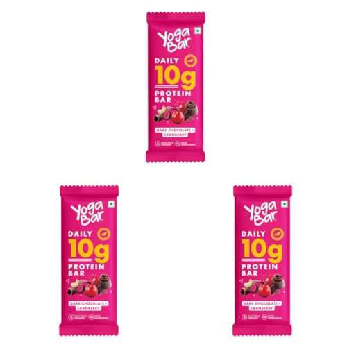Image of Yoga Bar Protein Bar - Dark Chocolate Cranberry 50 gm Bar (Pack of 3)
