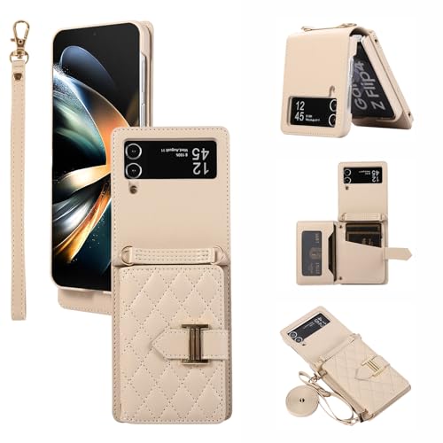 Étui Samsung Z Flip 3 5G avec porte-carte et bandoulière amovible en cuir