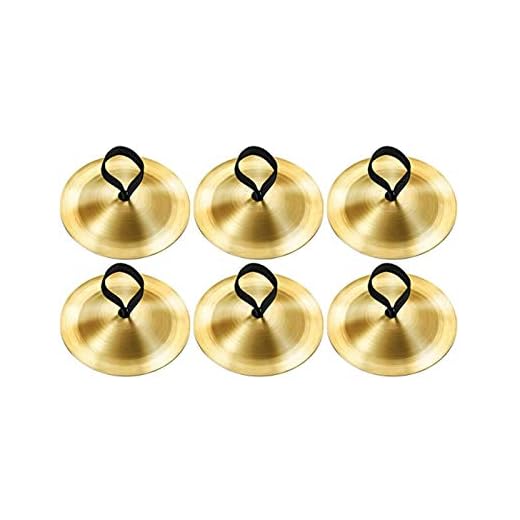 Faderr Platos de dedo de 6 piezas, instrumento musical para danza del vientre, dorado, latón pulido