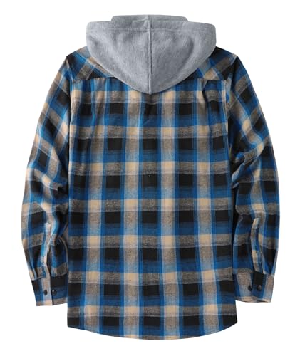 3-Pack Little Beauty Men's Flannel Plaid Hooded Button-Down Shirt Jacket (Various, M-3XL) - image 3
