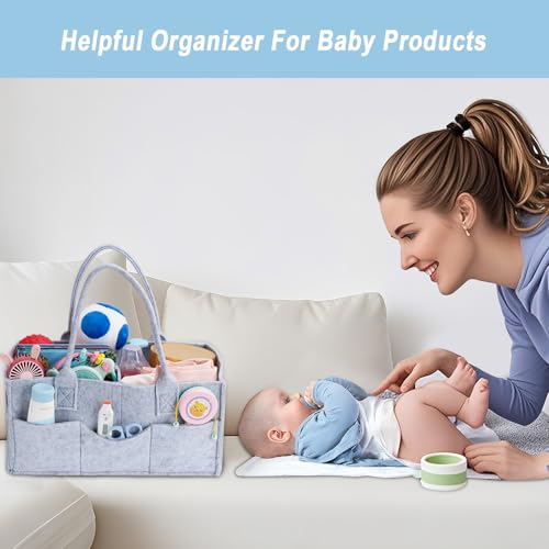 Panier à couches SURFOU avec compartiments amovibles pour accessoires de chambre bébé
