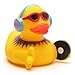 Produktbild Duckshop I Badeente I Quietscheente I Ente Diskjockey DJ - L: 7,5 cm - inkl. Badeenten-Schlüsselanhänger im Set