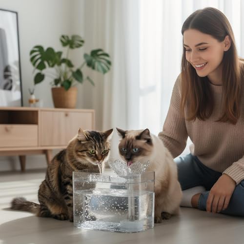 Fuente de agua para gatos que evita el ruido dispensador con filtro 7