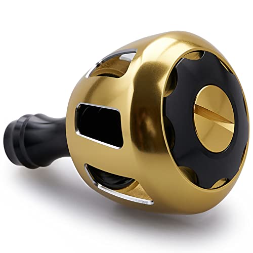 HEIGHTEN 32mm Fishing Reel Handle Knob for Shiman0 Daiwa Baitcasting Spinning Reel Stradic Vanford Sahara FI Tranx SLX Ballistic Exceler Tatula (32mm - Black & Gold) (0509)