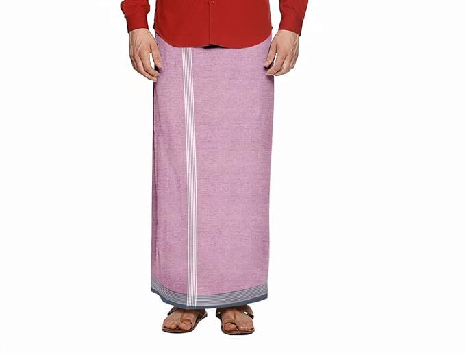 Image of Men's Cotton Lungi | Traditional Indian Wear | Soft & Breathable Checked Lungis for Daily Comfort, Home Wear & Casual Use | Free Size Wrap