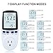 Upgraded Watt Meter Plug in Power Meter Home Energy Monitor Power Consumption Meter, Energy Voltage Amps Kill Tester with White Backlight, Overload Protection, 7 Modes Display