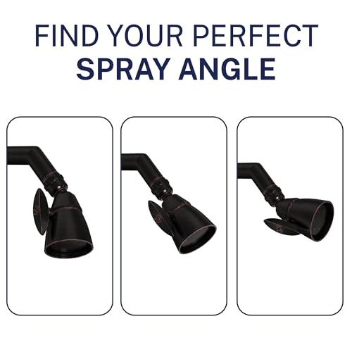 Image of HammerHead Showers SOLID METAL 2 Inch High Pressure Shower Heads OIL RUBBED BRONZE - California Compliant 1.75 GPM Low Flow Rate High Flow Shower Head with ADJUSTABLE SPRAY PATTERN Fixed Shower Head