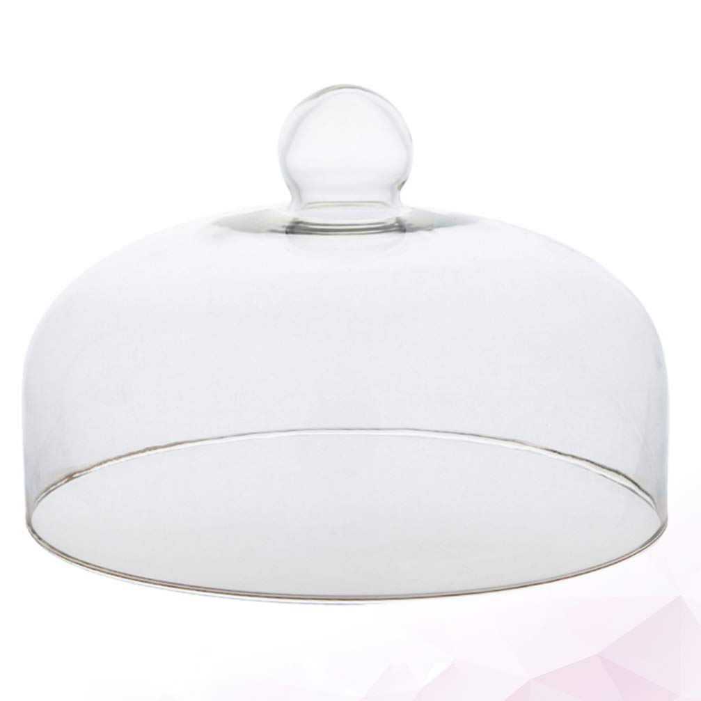 HEMOTON Cloche en Verre Transparente - 21 x 21 cm - Cloche à gâteau - Cloche à Fruits - pour Pique-, Camping, Noël, Nouvel an, fête