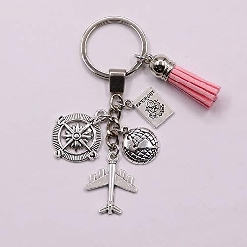 Preisvergleich Produktbild KANGDE 1Pcs Erde Flugzeug Schlüsselanhänger Quaste Schlüsselbund Anhänger Reise Schlüsselbund Freundschaft Freund DIY Handmade