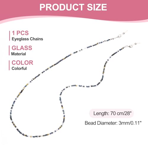 Image of uxcell Eyeglass Chains for Women, Eyeglass Holder Bead Chains Adjustable Sunglasses Lanyards Holder Chains for Glass