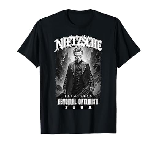 Nietzsche Heavy Metal Funny Philosophy Abismal Optimist Tour Camiseta | Ya disponible en tu tienda friki favorita! En mundofriki.es!
