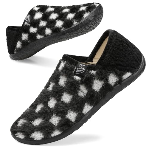 Image of Spesoul Fuzzy House Slippers for Women Men Indoor Closed Back Lightweight Cozy Faux Furry Lining Barefoot House Shoes Slipper Socks for Bedroom Home Office Yoga Outdoor Walking Shoes