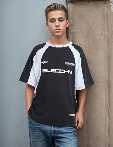 Image of EMMIOL Mens Y2k Baggy Shirts Graphic Tees Oversized Crew Neck Short Sleeve Streetwear Tshirts Summer Tops 2026