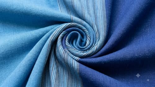 Image of Yaweh Cotton Striped Room Darkening Loop Type Door Curtain- 4 Ft X 6.7 5 Ft Set of 2 Pieces(Navy), Opaque, Tab Top Curtains