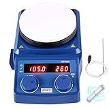 5 Inch LED Digital Magnetic Hotplate Stirrer - FOUR E'S SCIENTIFIC with Ceramic Coated Hotplate, 100-1500RPM, 5L, 600W - Appliance for Scientific Research Clinics Classrooms Laboratory - 110v US Plug