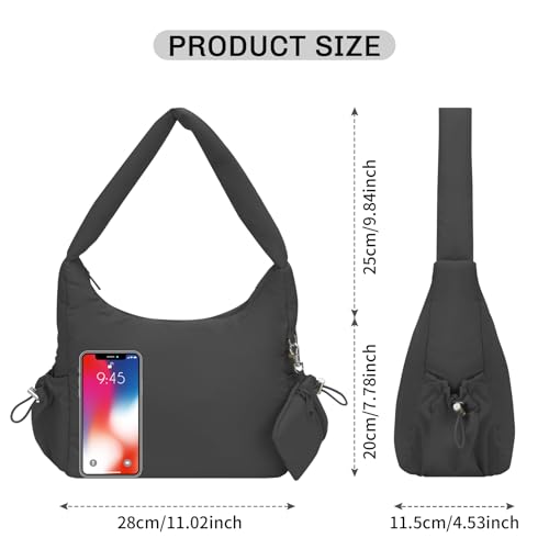 MICOM Crescent Bag for Women Lightweight Puffer Shoulder Bag Multi-Pocket Casual Hobo Bag Women Crescent Crossbody Bag3