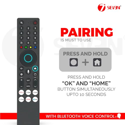 Image of 7SEVEN Compatible with TCL Smart TV Remote Control RC833A FMB4 Model Suitable for 55C6K, 65Q6CS, 85C6K, 98c6k, QD-MiniLED TV Remote with Bluetooth Voice Command - Pairing Must!