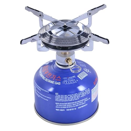 BIUMALL Estufa de gas portátil plegable a prueba de viento para camping, mochila electrónica, para cocinar al aire libre, picnic, senderismo, montañismo, camping