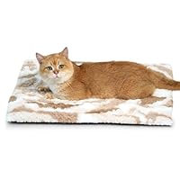 Petace Wärmedecke Katze, Wärmekissen für Katzen und Hunde, Selbstheizende Katzendecke für Innen- und Außenbereich, Anti-Slip selbstwärmende Heizmatte thermische Decke Haustier, 60×45cm, braun