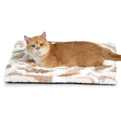 Petace Coperta Termica Riscaldante per Gatti, 60 x 45 cm, Coperta Autoriscaldante per Cani Ultra Morbido, Tappetino Riscaldante per Cani/Gatti Antiscivolo, 60×45 cm, Marrone