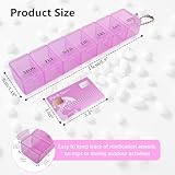 Ninoclar 1 Pieces Pill Box Organiser Pill Dispenser Box, 7 Day Pill Box Organiser One Time a Day, Weekly Pill Box Pill Organiser for Medication, Supplements, Vitamins, Cod Liver Oil(Pink) - Image 2