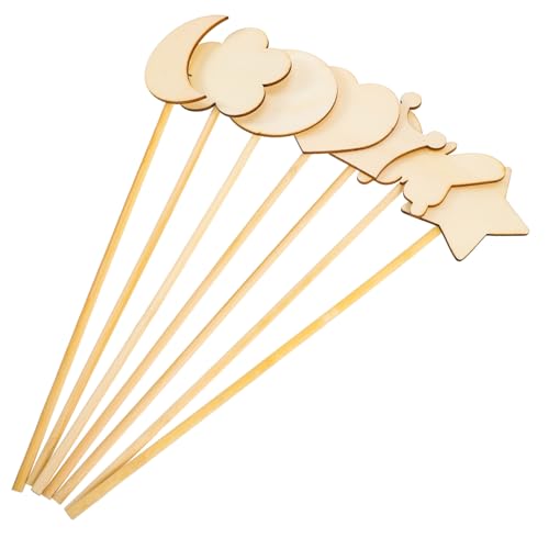 Kisangel 12 piezas Varitas Mágicas de Madera para Pintar DIY Bastones Blancos para Manualidades Infantiles Accesorios de Fiesta Creativos Resistentes y Personalizables