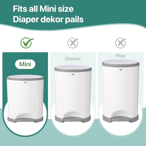 Image of Diaper Pail Refills Compatible with DEKOR MINI, 30% Extra Thick, Leak-Proof, Durable, Holds Up to 660 Diapers, Easy to Use for Baby's Diaper Disposal