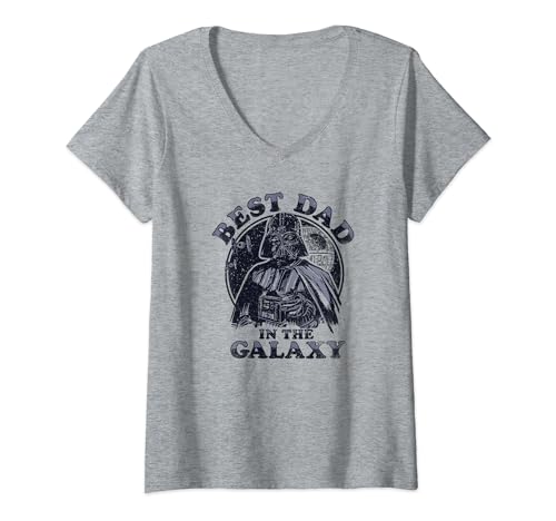 T-shirt Col V Star Wars Best Dad In The Galaxy Montrez à Papa qu'il est Unique