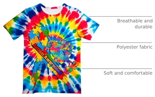 Image of Kids Neon Tie Dye Shirt for Boys Girls Tie-Dye T-Shirt Hippes Tshirt Senior Children Tee Size 6-16 Years Age